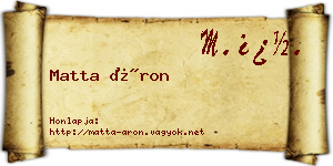 Matta Áron névjegykártya