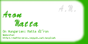aron matta business card